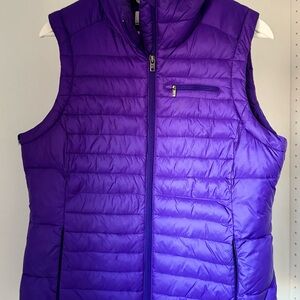 Columbia Puffer Vest Womens medium purple Nylon Full Zip Collar Hike